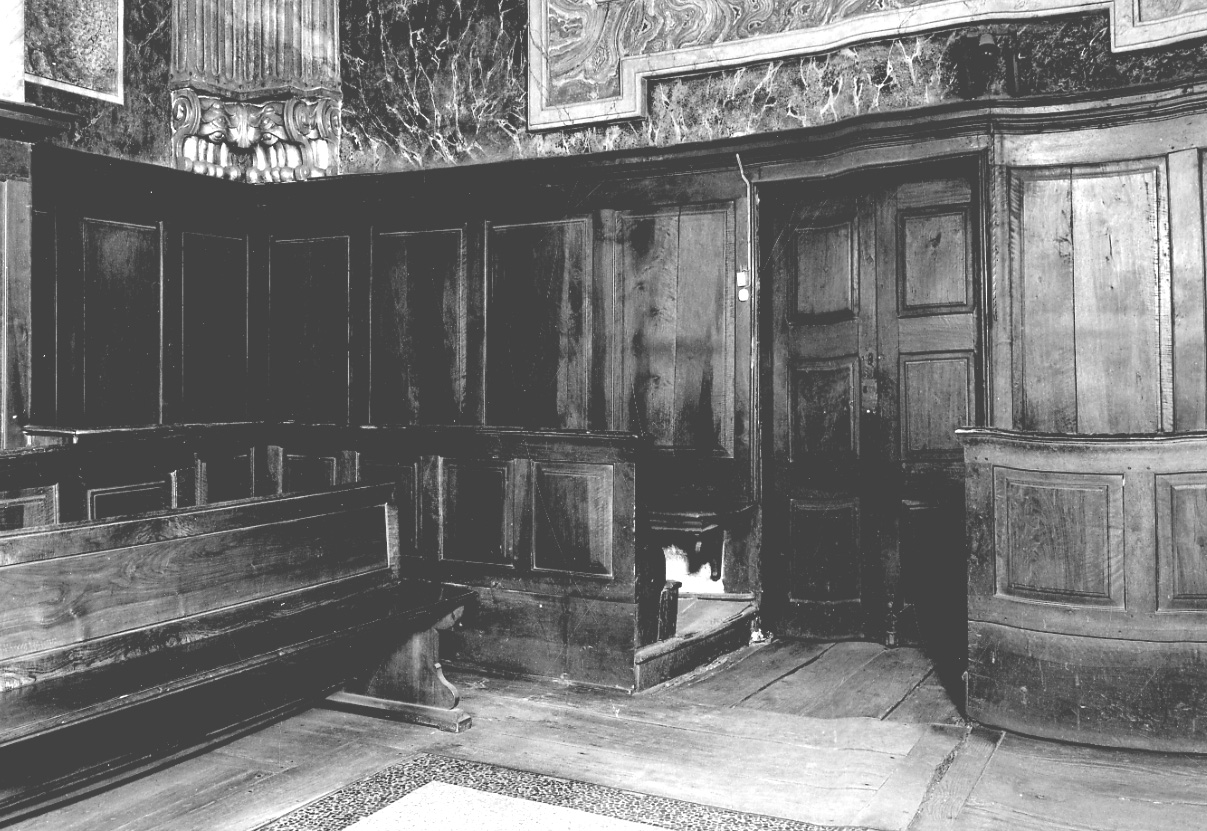 stalli del coro, opera isolata - bottega piemontese (ultimo quarto sec. XVII)