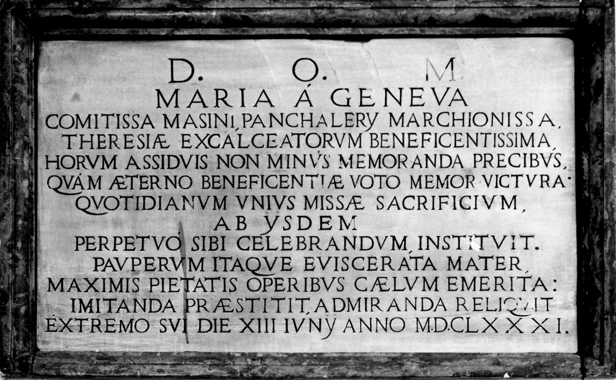 lapide prescrittiva, opera isolata - bottega piemontese (sec. XVII)