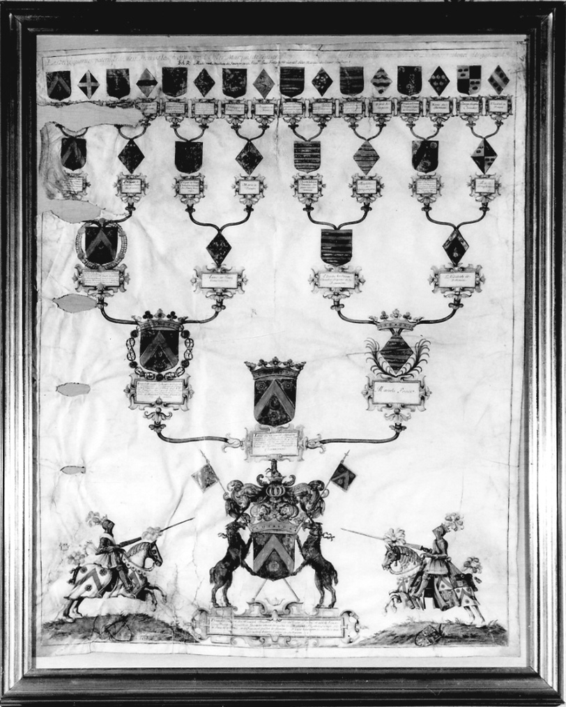 albero genealogico della famiglia Wicardel (dipinto, opera isolata) - ambito piemontese (sec. XVII)