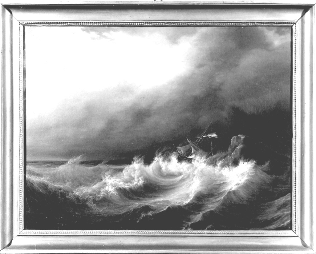 tempesta sul mare (dipinto, opera isolata) di Righini Pietro (sec. XIX)