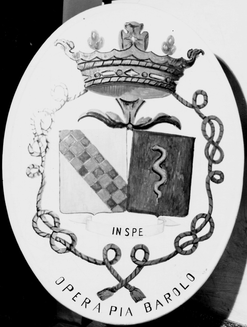 stemma dell'Opera Pia Barolo (insegna, opera isolata) - produzione piemontese (ultimo quarto sec. XIX)