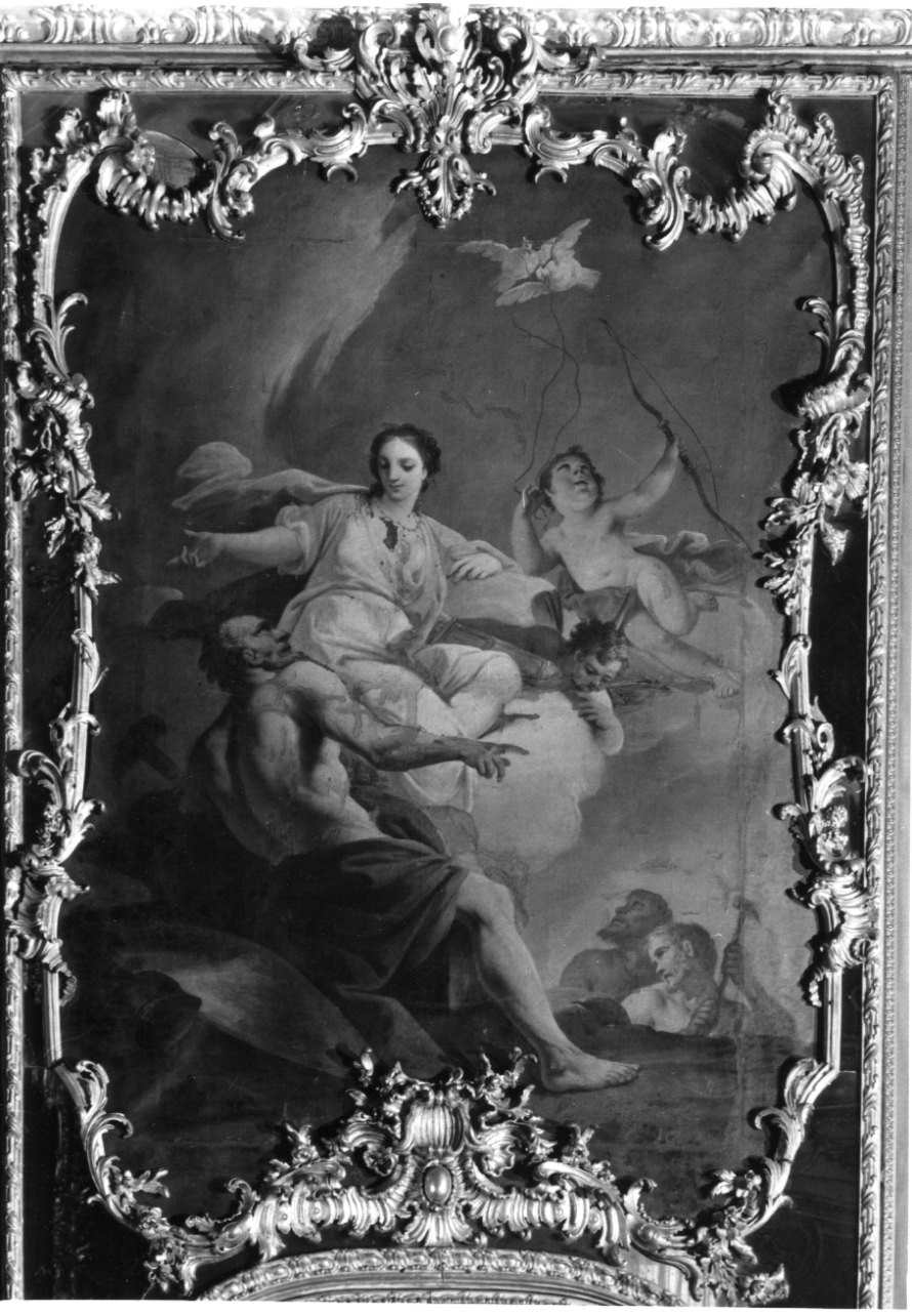 Venere chiede a Vulcano di forgiare un'armatura per Enea (sovrapporta, opera isolata) di Beaumont Claudio Francesco (scuola) (metà sec. XVIII)