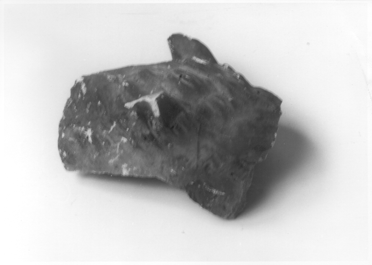 testa di animale (scultura, frammento) - bottega piemontese (sec. XIX)