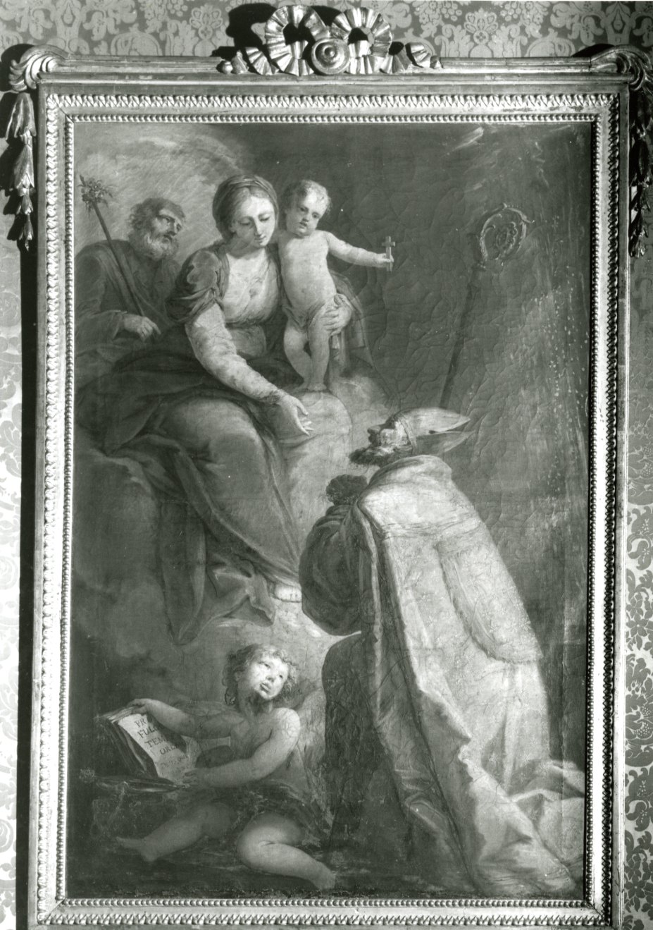 Sacra Famiglia con San Fulgenzio (dipinto, opera isolata) di Bongiovanni Giovenale (fine sec. XVIII)