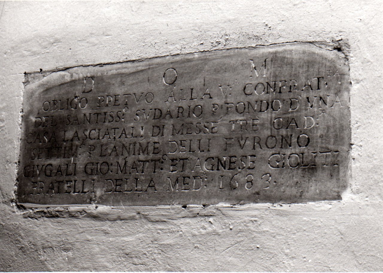 lapide, opera isolata - bottega piemontese (ultimo quarto sec. XVII)