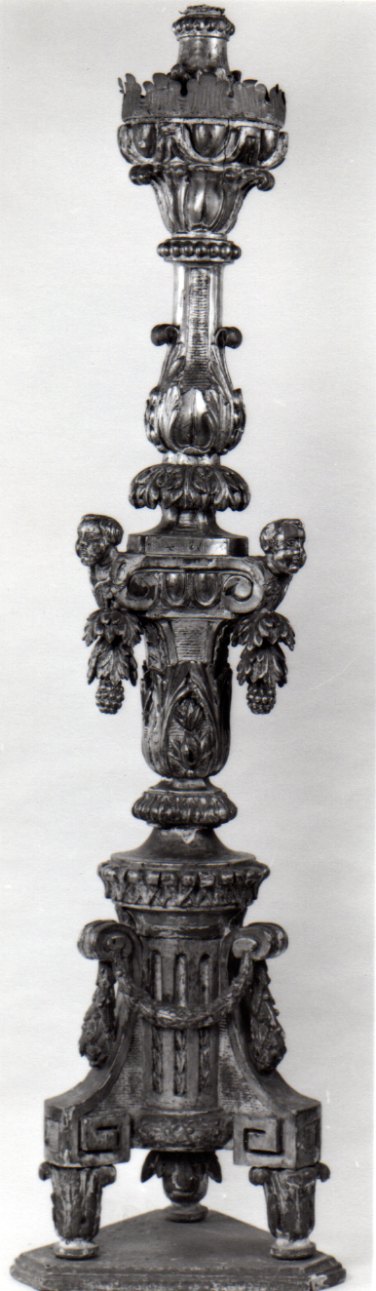 candeliere, opera isolata - bottega piemontese (seconda metà sec. XVIII)