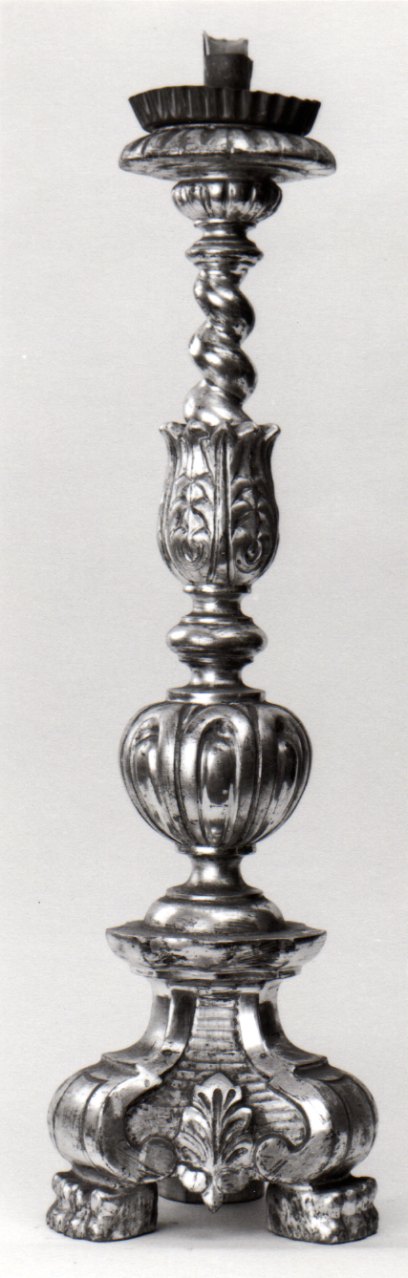 candeliere d'altare, serie - bottega piemontese (terzo quarto sec. XIX)