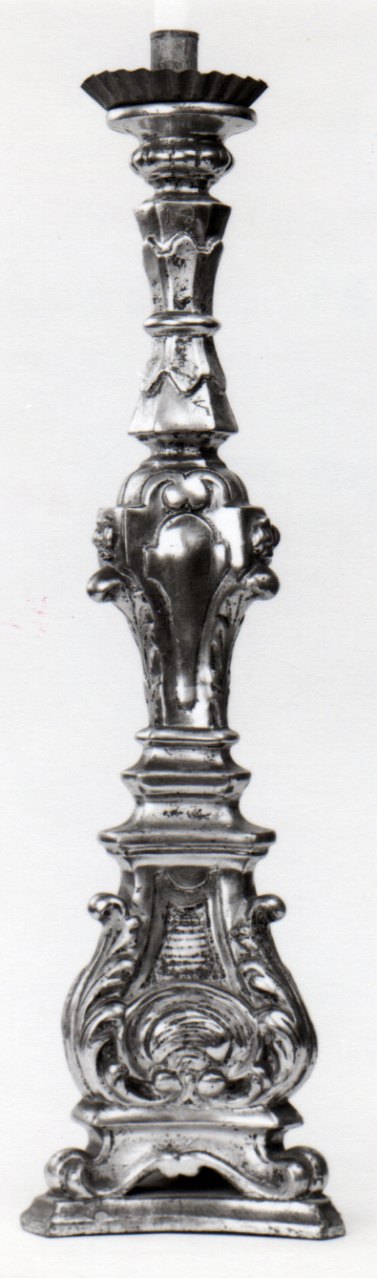 candeliere d'altare, serie - bottega piemontese (seconda metà sec. XIX)