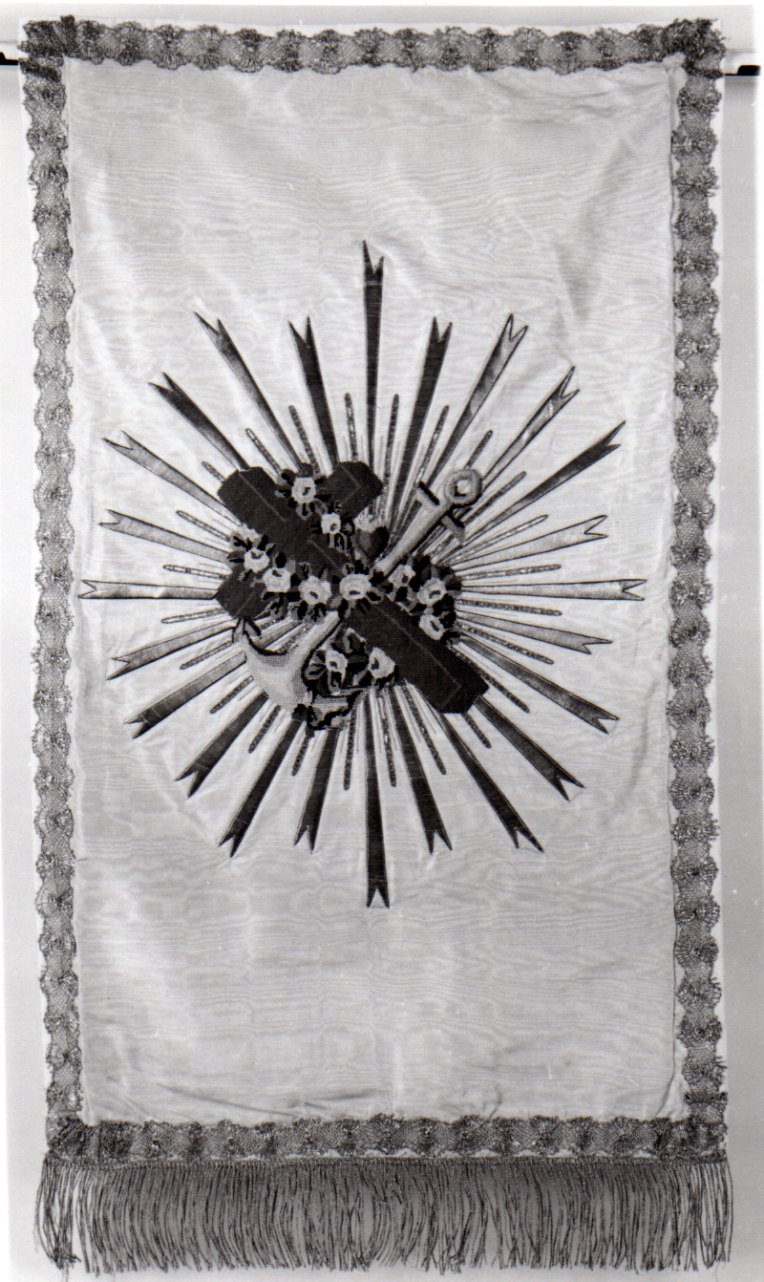 croce e ancora (tendina, opera isolata) di Gastaldi Margherita (prima metà sec. XIX)