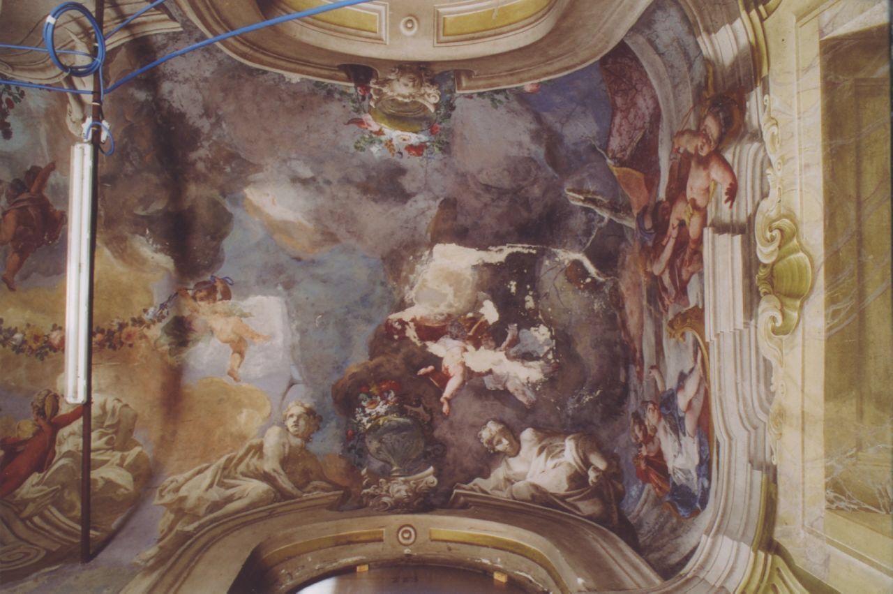 allegoria dell'Inverno e dell'Estate (decorazione pittorica, elemento d'insieme) di Crosato Giovanni Battista (secondo quarto, metà sec. XVIII, sec. XX)