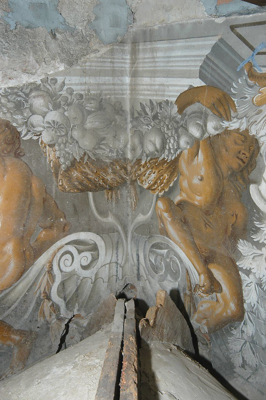 quadratura architettonica (decorazione pittorica, elemento d'insieme) di Casella Andrea (attribuito) (sec. XVII)