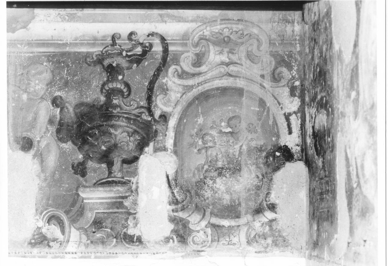 putti alati con fiori (decorazione pittorica, elemento d'insieme) di Buffi Gian Luigi, Gherzi Girolamo - ambito lombardo-luganese (sec. XVII, sec. XVII)