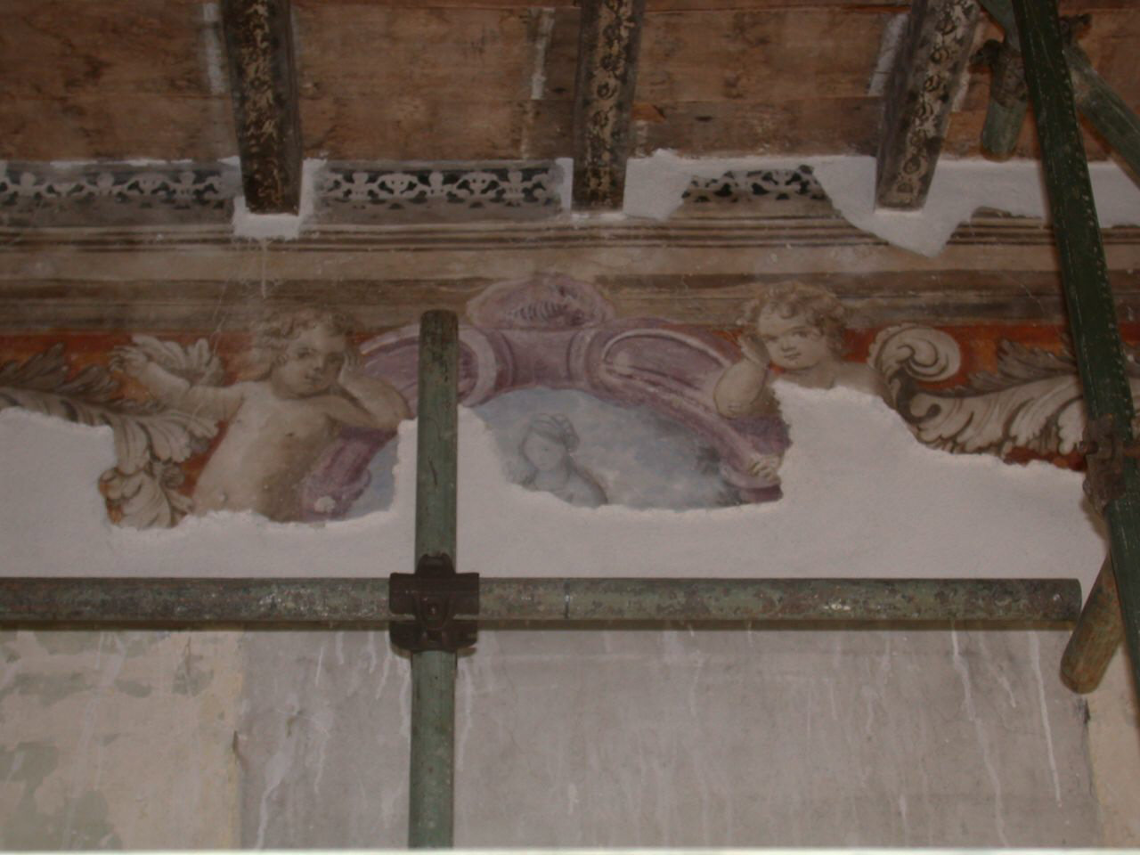 figura allegorica femminile (decorazione pittorica, elemento d'insieme) - ambito lombardo-luganese (sec. XVII)