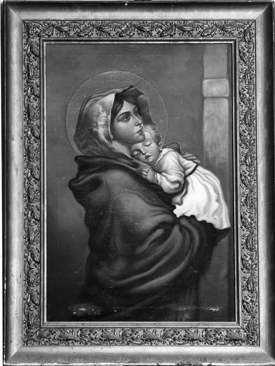 Madonna con Bambino dormiente (dipinto, opera isolata) - ambito astigiano (sec. XX)