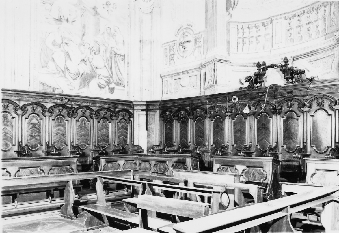 stalli del coro, serie di Manzone A, Ianna M (sec. XVIII)