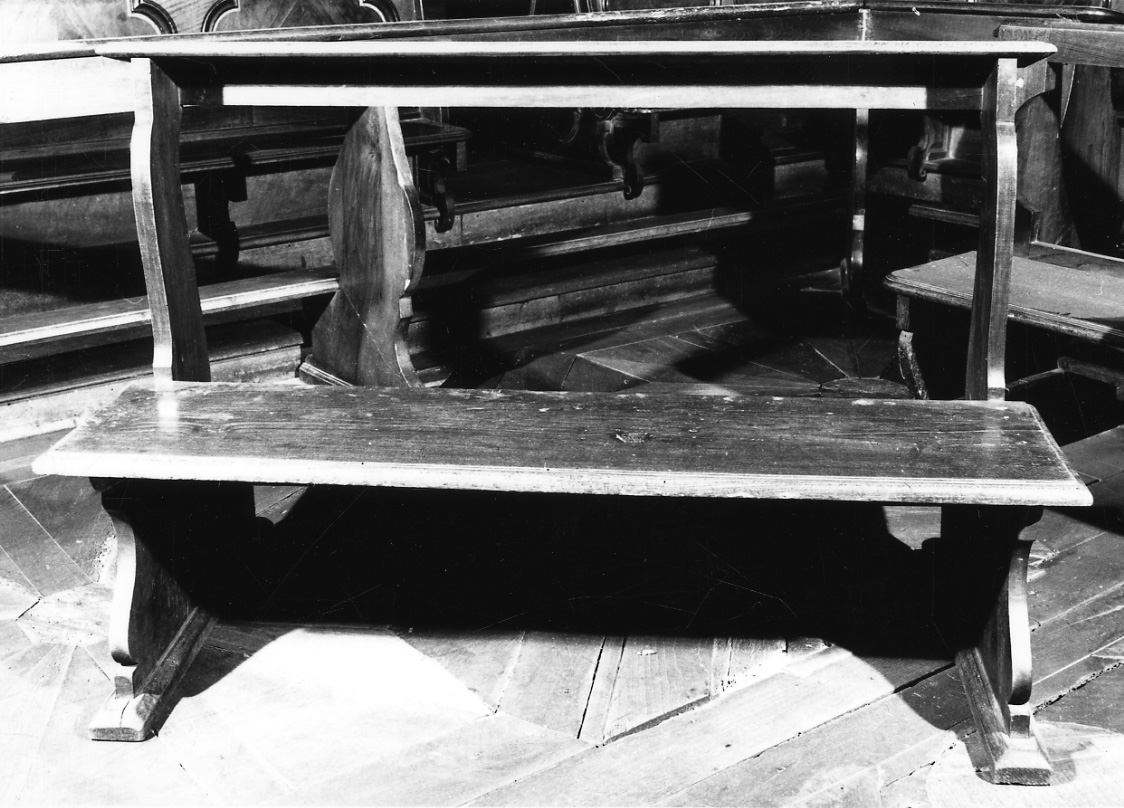 banco da chiesa, serie di Manzone A (attribuito), Ianna M (attribuito) (sec. XVIII)