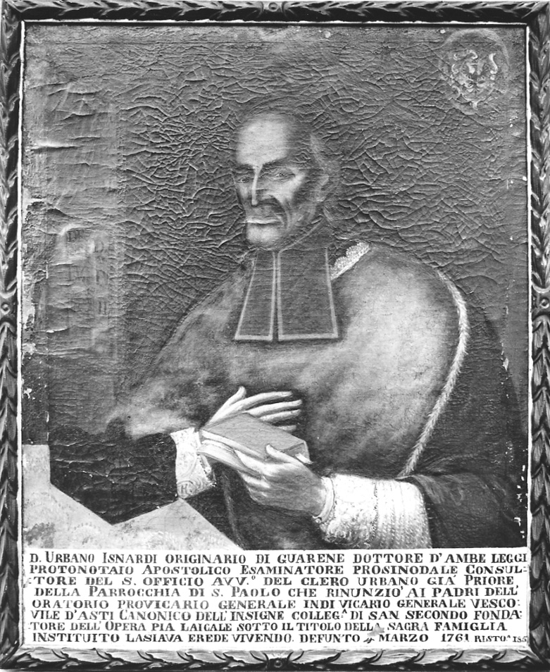 ritratto a mezza figura di Urbano Isnardi (dipinto, opera isolata) - ambito astigiano (sec. XVIII)