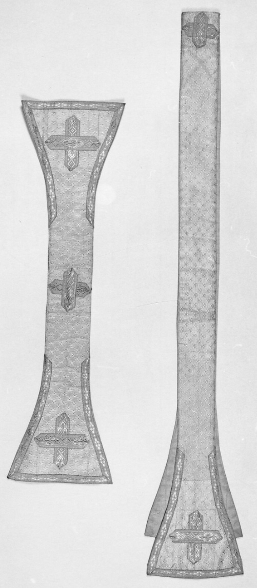 stola, elemento d'insieme - manifattura piemontese (fine/inizio secc. XIX/ XX)