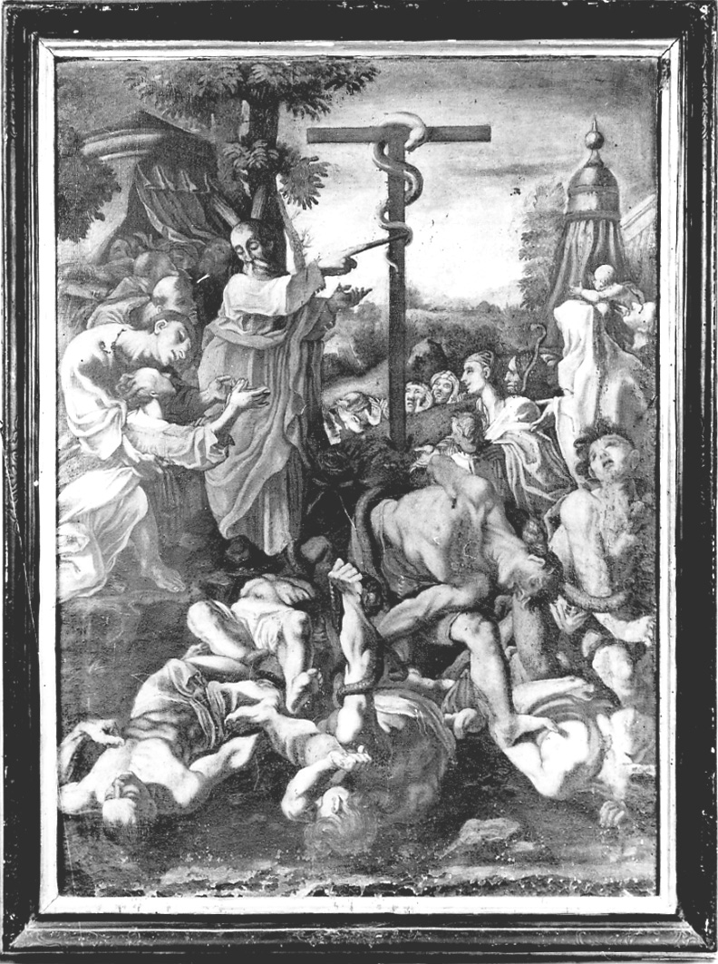 Mosè e il serpente di bronzo (dipinto, opera isolata) - ambito astigiano (sec. XVII)