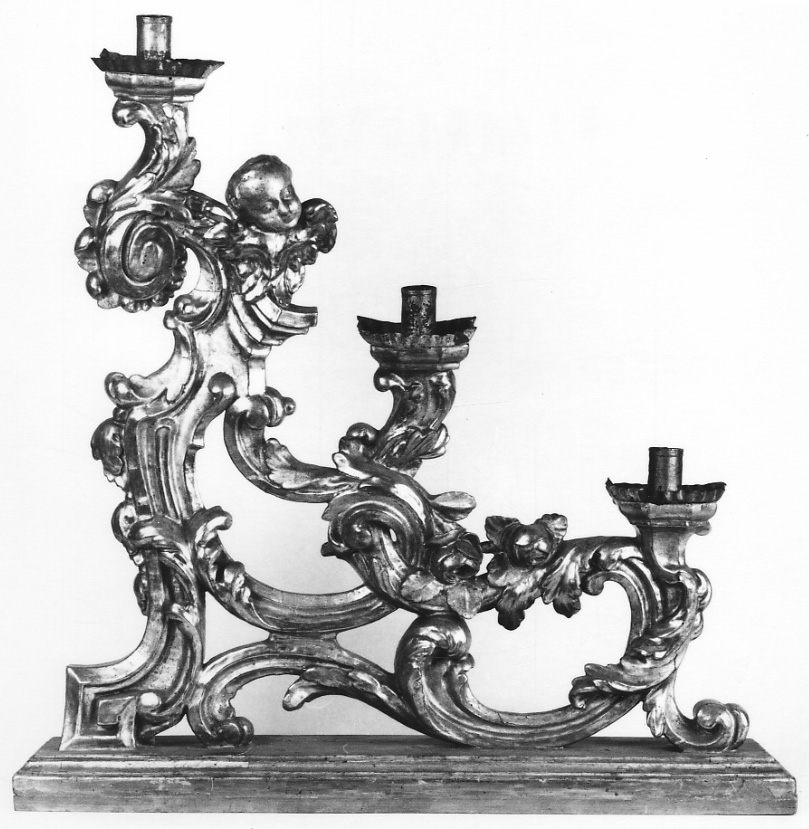 candelabro, serie - bottega astigiana (ultimo quarto sec. XVIII)