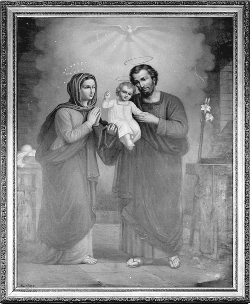 Sacra Famiglia (dipinto, opera isolata) di Laretto Anacleto (inizio sec. XX)