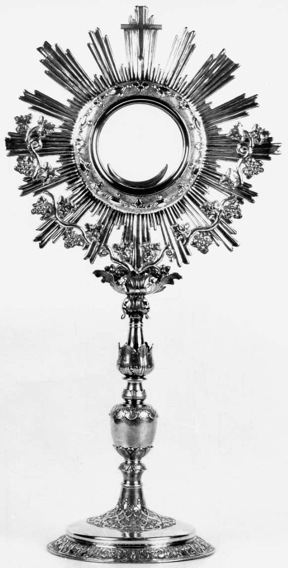 ostensorio - a raggiera, opera isolata - bottega torinese (primo quarto sec. XVIII, sec. XX)