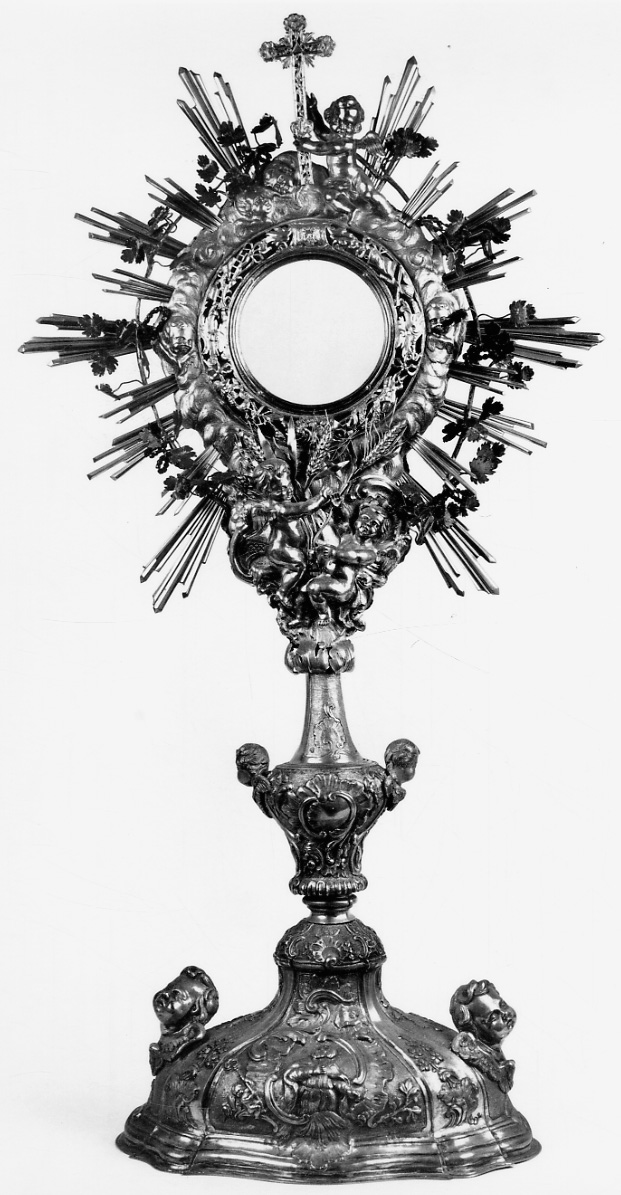 ostensorio - a raggiera, opera isolata - ambito piemontese (terzo quarto sec. XVIII)