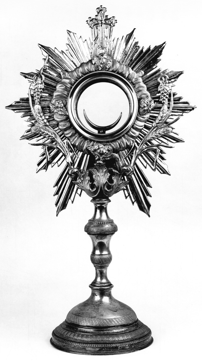 ostensorio - a raggiera, opera isolata - ambito piemontese (secc. XVIII/ XIX)
