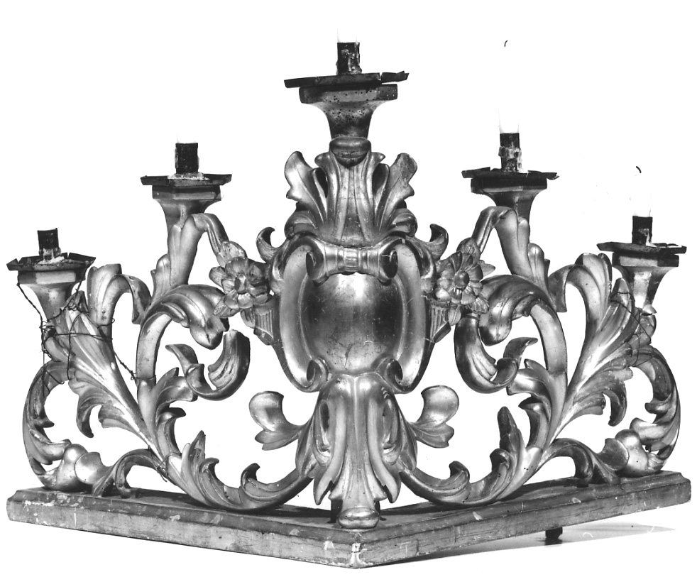 candelabro, serie - bottega piemontese (prima metà sec. XX)