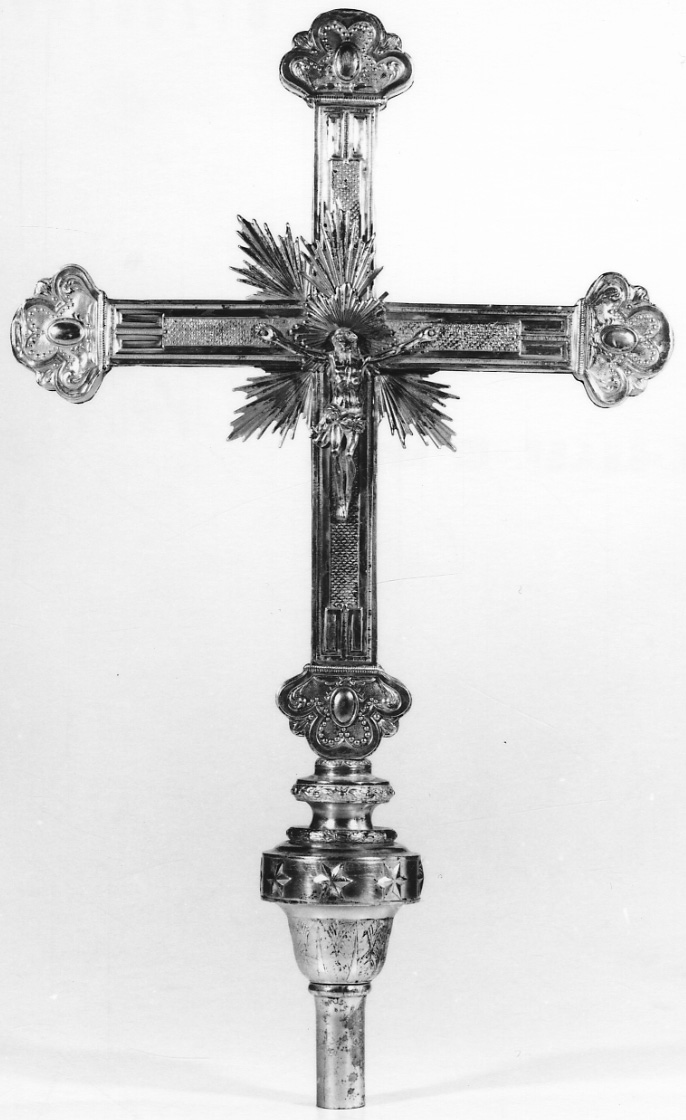 Cristo crocifisso (croce processionale, opera isolata) - bottega piemontese (seconda metà sec. XIX)