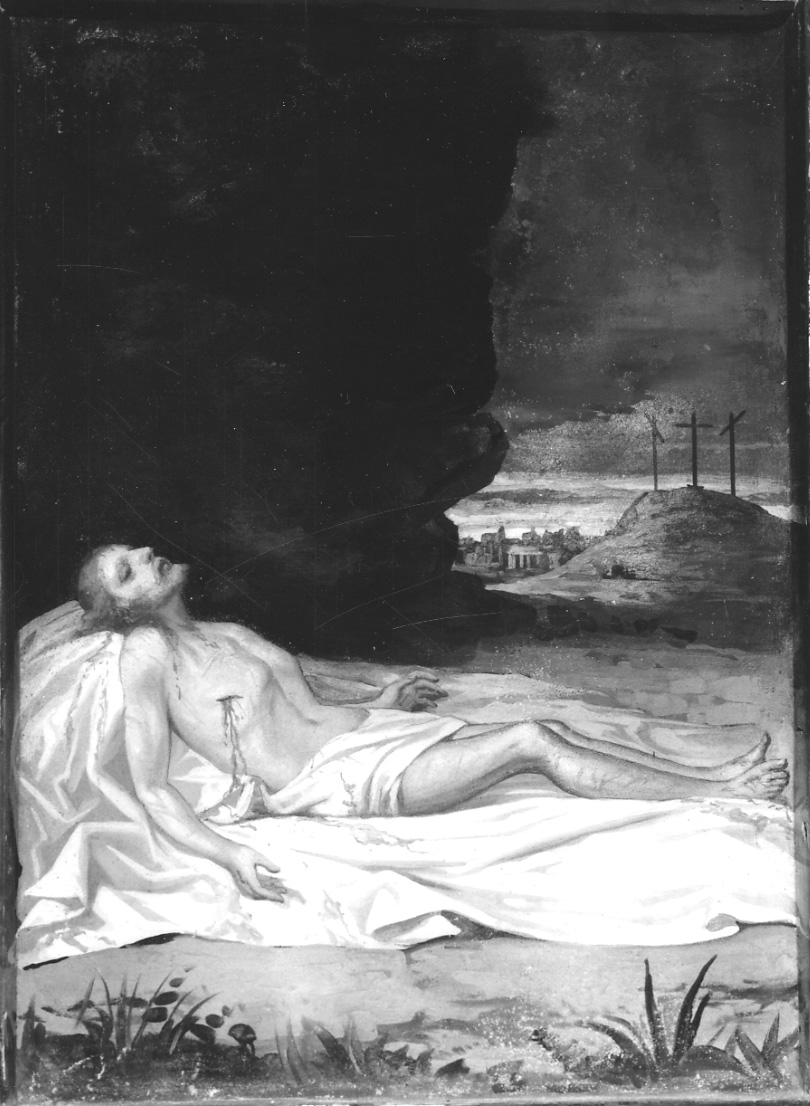 Cristo deposto dalla croce (dipinto, opera isolata) di Morgari Rodolfo (attribuito) (fine/inizio secc. XIX/ XX)