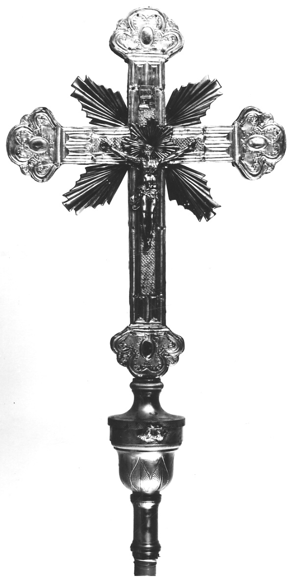 Cristo crocifisso (croce processionale, opera isolata) - produzione piemontese (seconda metà sec. XIX)