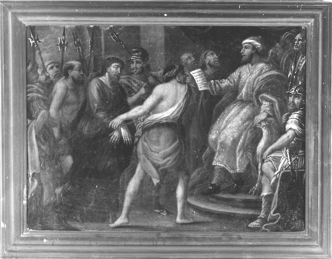 stazione I: Gesù condannato a morte (dipinto, opera isolata) - ambito piemontese (seconda metà sec. XVIII)