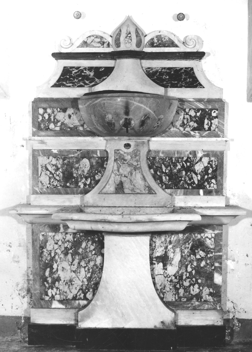 lavabo da sacrestia, opera isolata di Basteris Giovanni Battista (fine/inizio secc. XVIII/ XIX, sec. XIX)