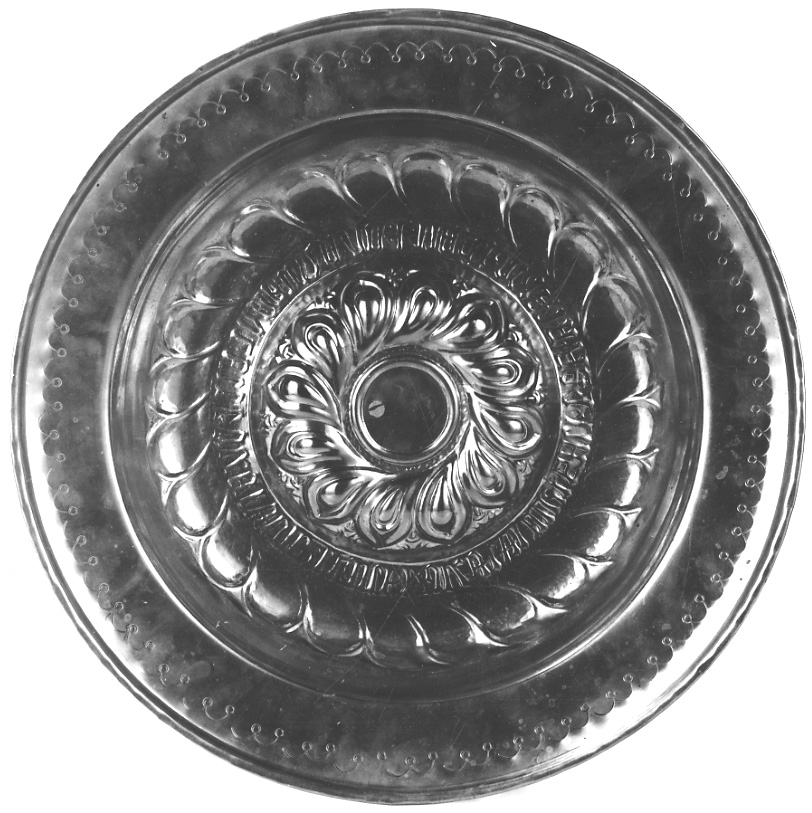 piatto per elemosine, opera isolata - ambito tedesco (secc. XVI/ XVII, sec. XIX)