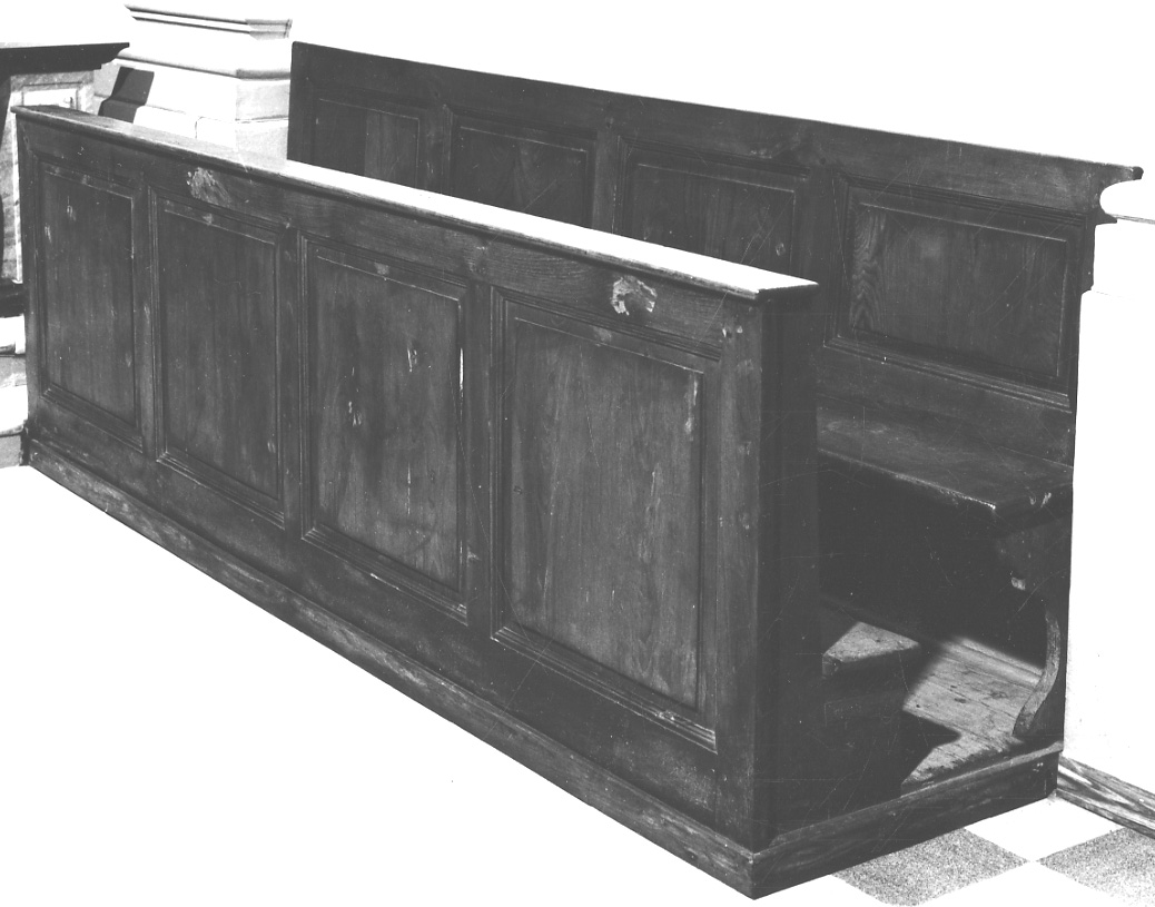 banco da chiesa, serie - bottega monregalese (prima metà sec. XIX)