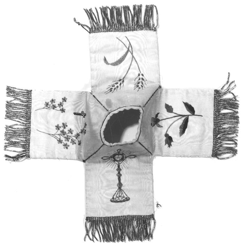 ostia raggiata (conopeo di pisside, opera isolata) - manifattura cebana (fine/inizio secc. XIX/ XX)