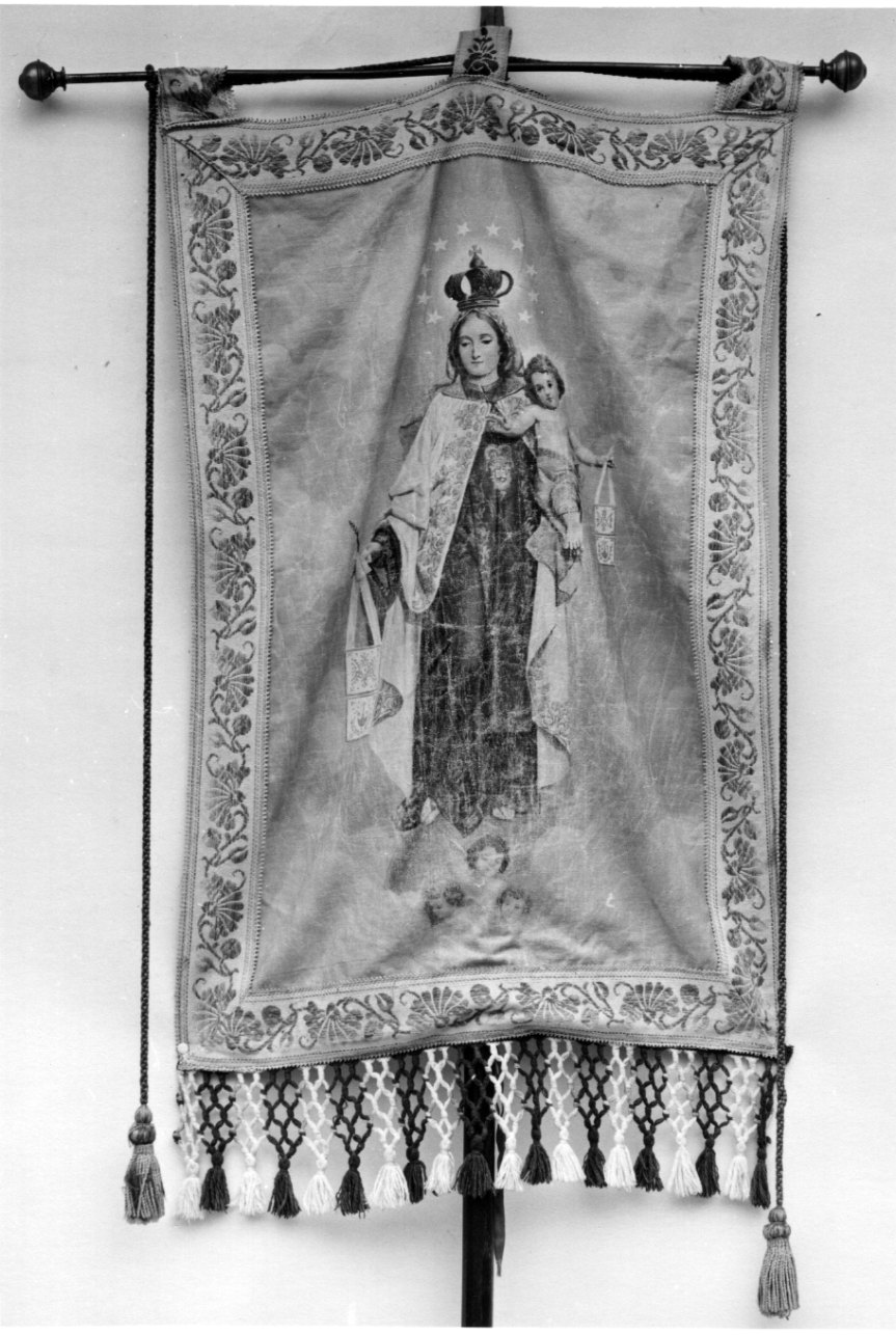 Madonna del Carmelo (stendardo processionale, opera isolata) - manifattura piemontese (seconda metà sec. XIX)