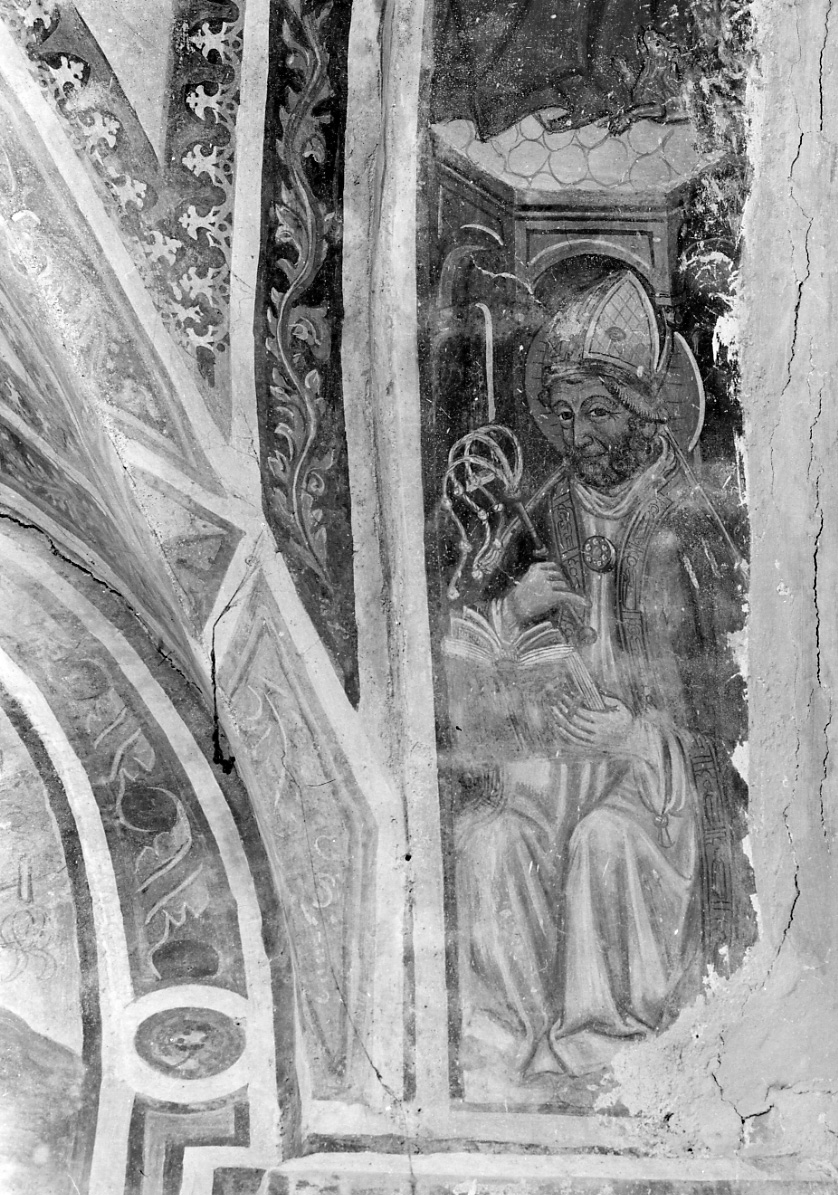 Sant'Ambrogio (dipinto, elemento d'insieme) di Maestro di S. Agostino a Saliceto (attribuito) (seconda metà sec. XV)