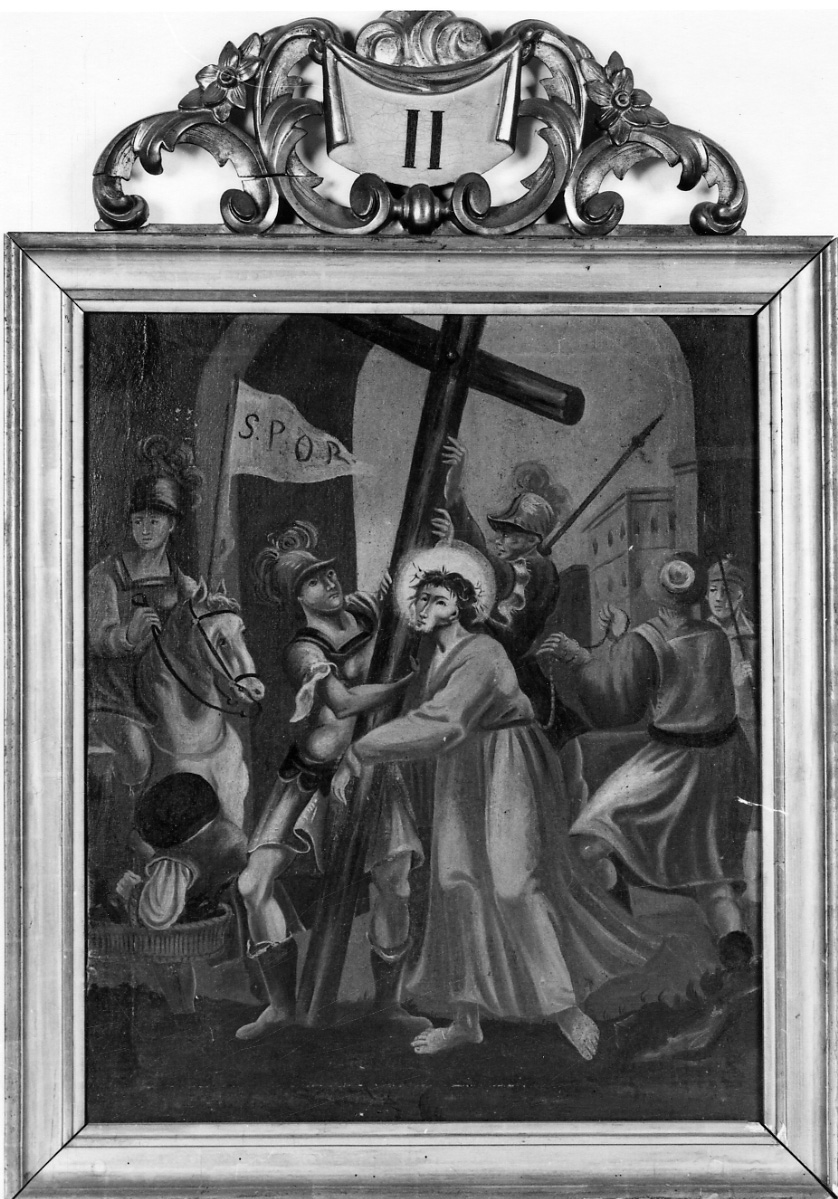 stazione II: Gesù caricato della croce (dipinto, elemento d'insieme) - ambito piemontese (seconda metà sec. XIX)