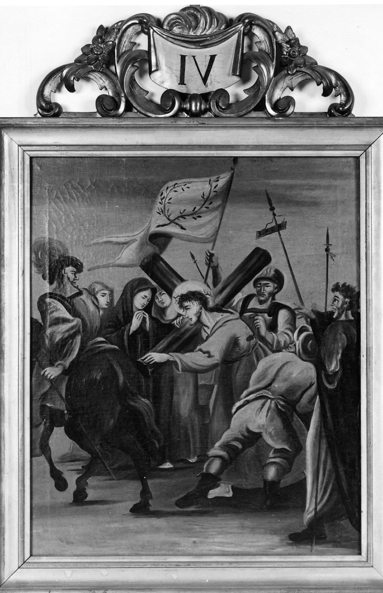 stazione IV: Gesù incontra la Madonna (dipinto, elemento d'insieme) - ambito piemontese (seconda metà sec. XIX)