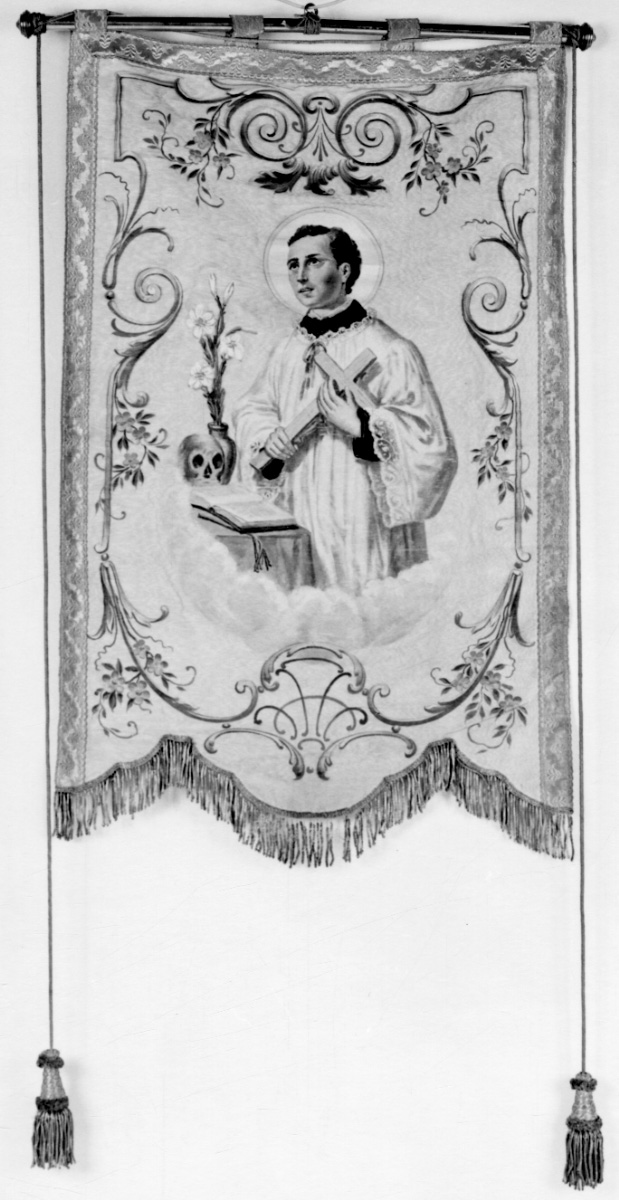 San Luigi Gonzaga (stendardo processionale, opera isolata) - manifattura piemontese (fine/inizio secc. XIX/ XX)