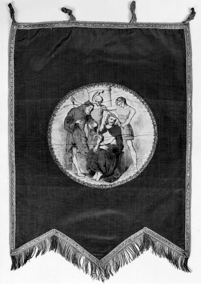 incoronazione di spine (stendardo, elemento d'insieme) di Ochsner R - manifattura piemontese (fine/inizio secc. XIX/ XX)