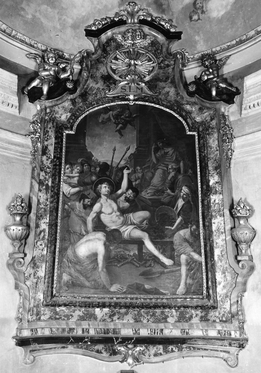 colomba dello Spirito Santo e cherubini (cornice architettonica, opera isolata) - ambito piemontese (seconda metà, primo quarto sec. XIX, sec. XX)