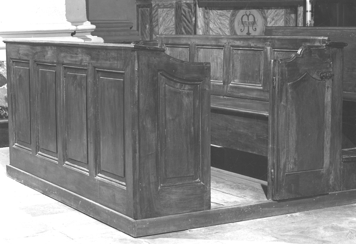 banco da chiesa, serie - bottega piemontese (fine/inizio secc. XVIII/ XIX)