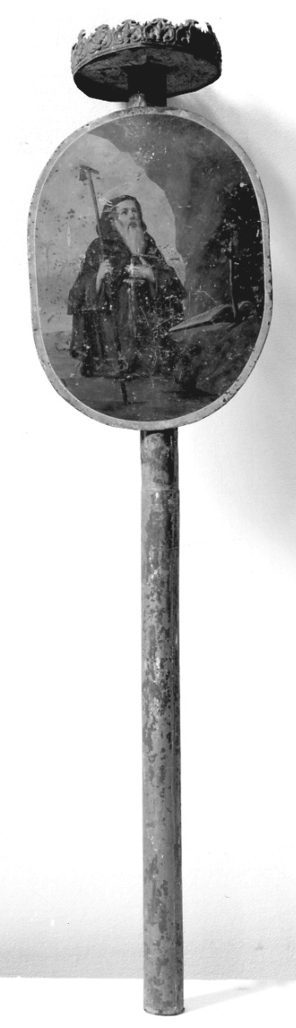 Sant'Antonio Abate (emblema di confraternita, opera isolata) - ambito italiano (seconda metà sec. XIX)