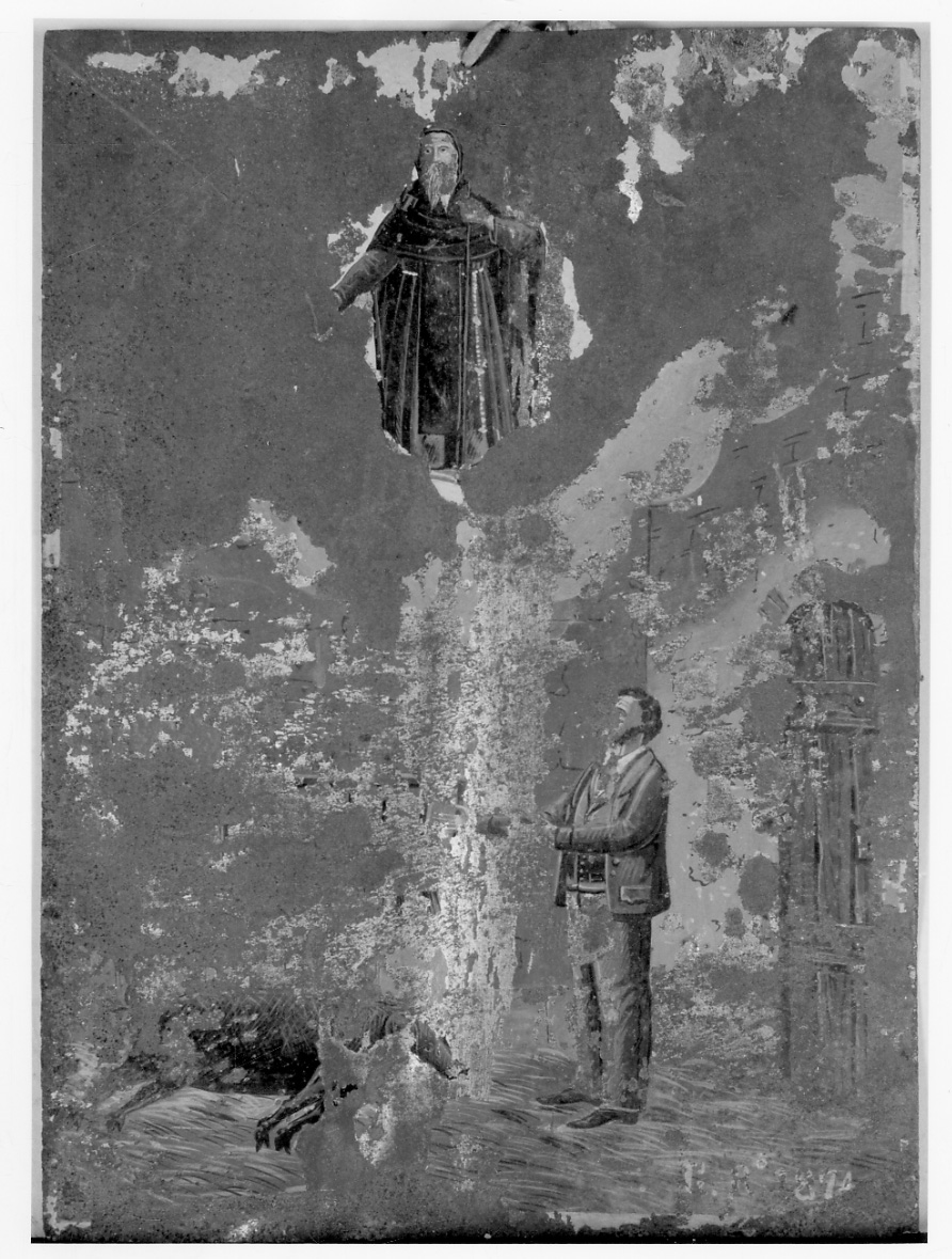 Sant'Antonio Abate interviene in un incidente (ex voto, opera isolata) - ambito piemontese (terzo quarto sec. XIX)