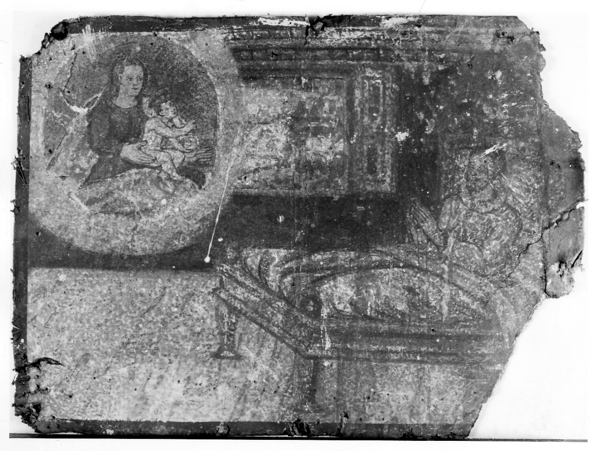 Madonna con Bambino intercede per guarigione (ex voto, opera isolata) - ambito piemontese (prima metà sec. XVII)