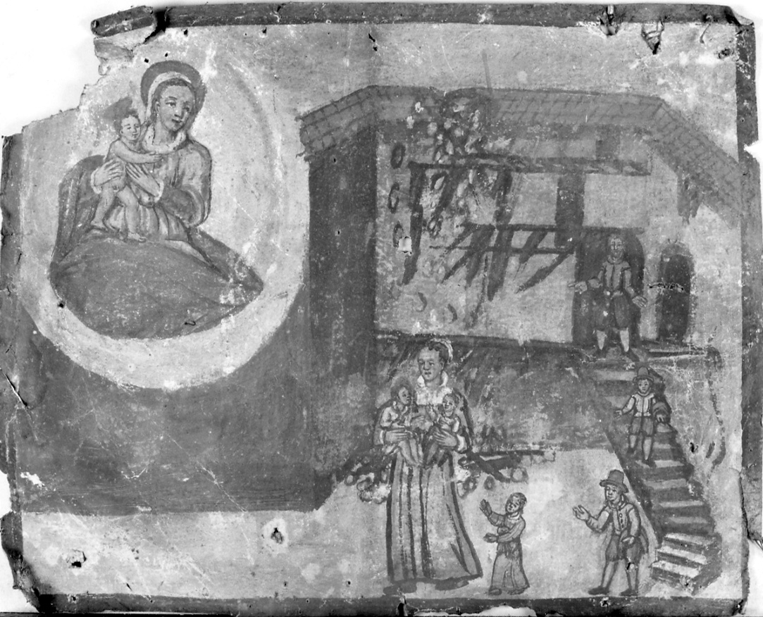 Madonna con Bambino interviene in un incidente (ex voto, opera isolata) - ambito piemontese (sec. XVII)
