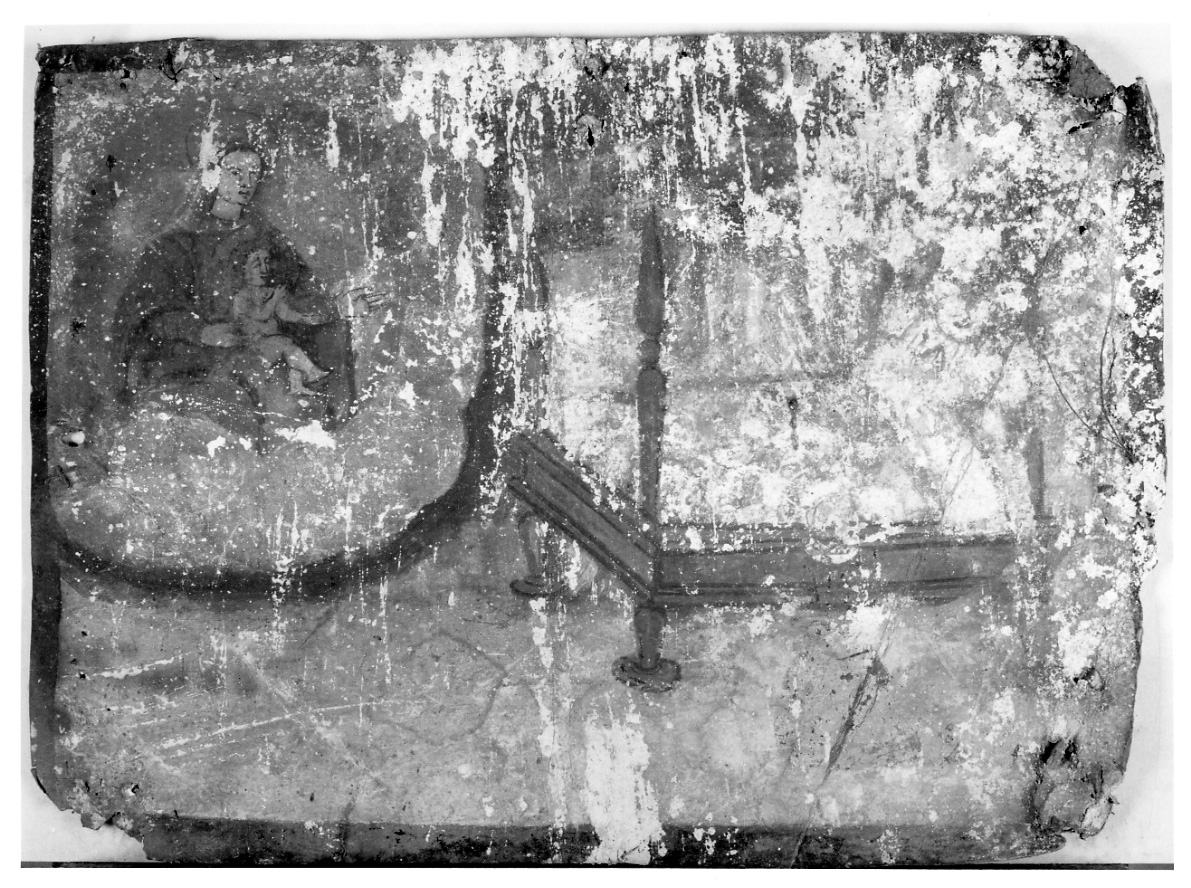 Madonna con Bambino intercede per guarigione (ex voto, opera isolata) - ambito piemontese (sec. XVII)